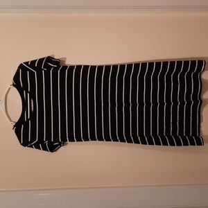 Black and white striped maternity dress xs